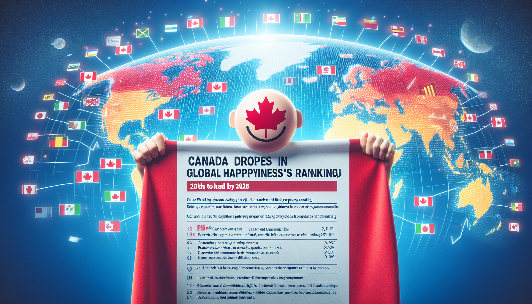 カナダは世界の幸福度ランキングで後退、2025年は25位に